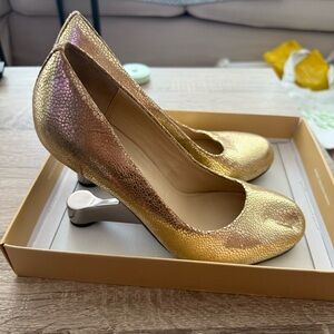 United Nude Gold Architectural Textured Heels